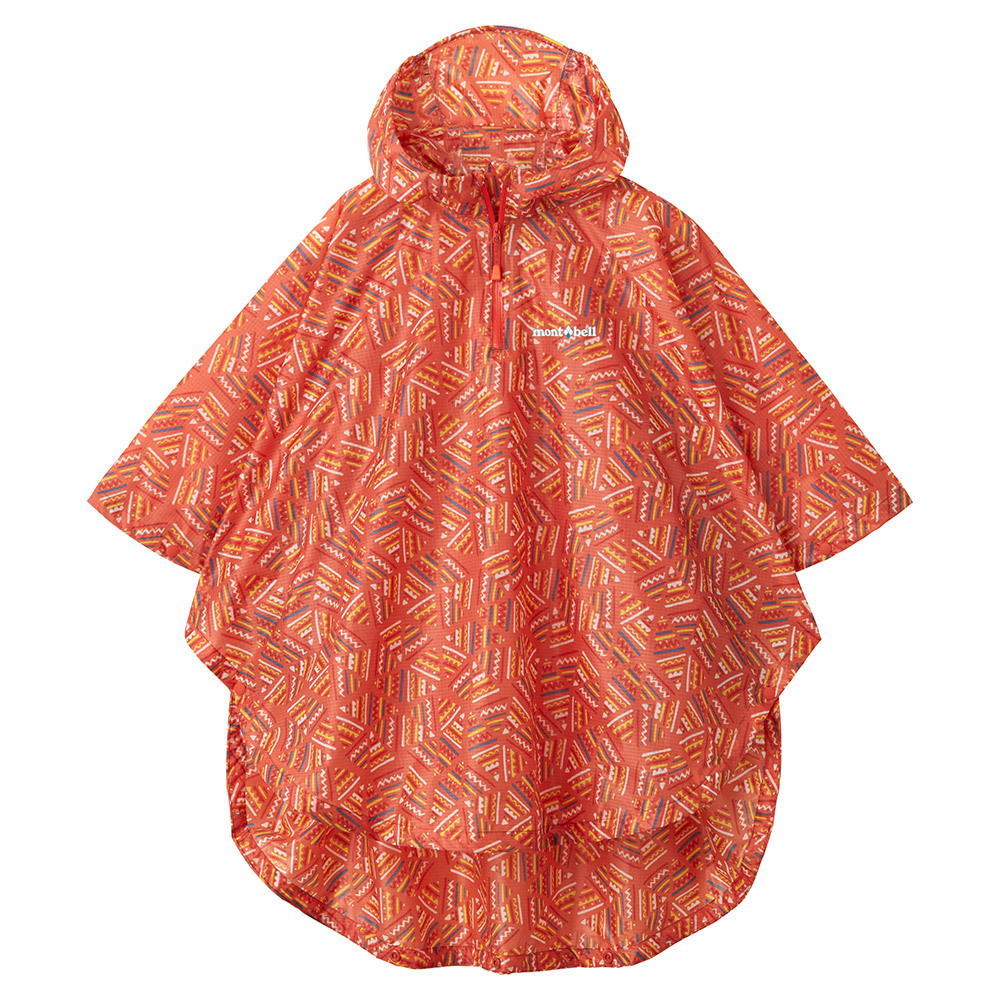 【防水防雨】montbell: Print Trekking Rain Poncho Kid's 110-140