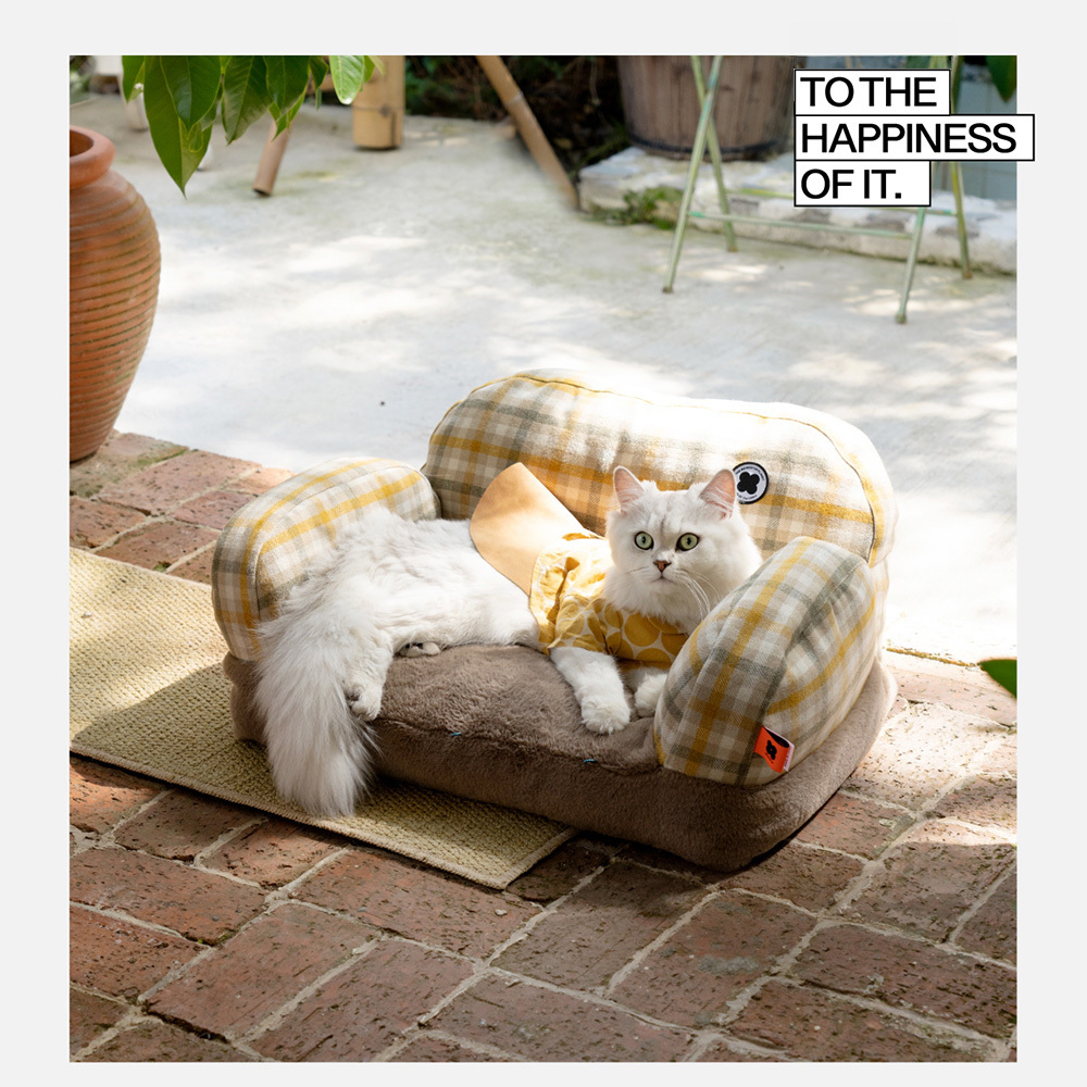 MEWOOFUN 喵乎汪也 QCP34 英式 復古 蘇格蘭風 寵物沙發窩 寵物床 狗床 貓床 睡墊 可拆卸