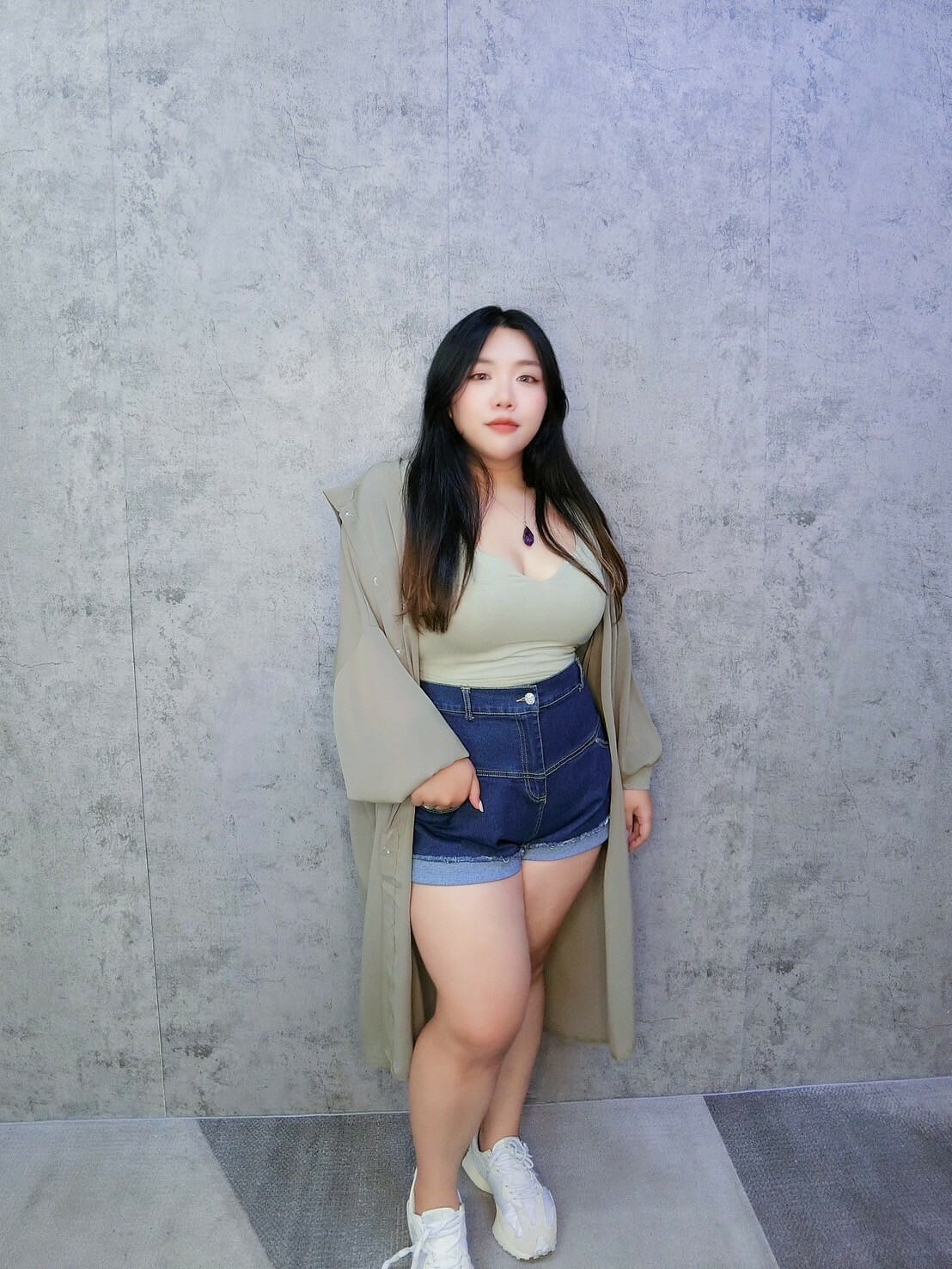 雪紡連帽長罩衫