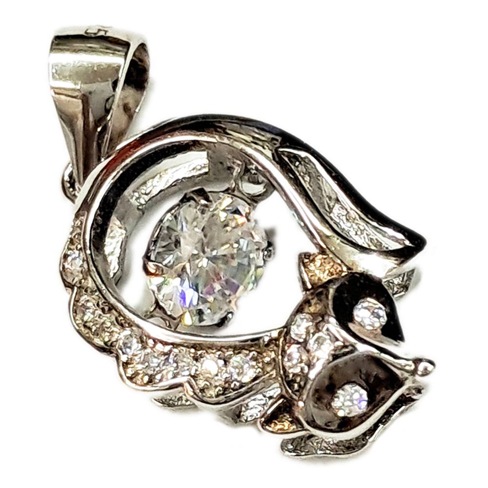 靈動狐狸鑲鋯石 s925纯银墜飾【十方】149197