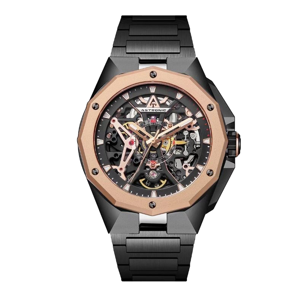 【ASTRONIC 天文】Astronic Apache系列 AS-AVE-64B 21顆寶石軸承 夜光 自動鏤空機芯 防指紋 機械錶