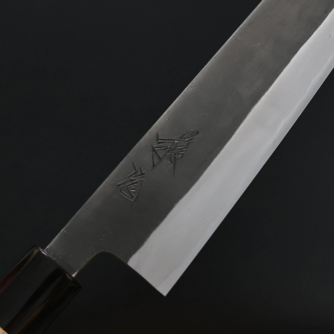 日野浦司作 雲流鍛地磨き 白1鋼 牛刀 24cm 日野浦司作 雲流鍛地磨き 白