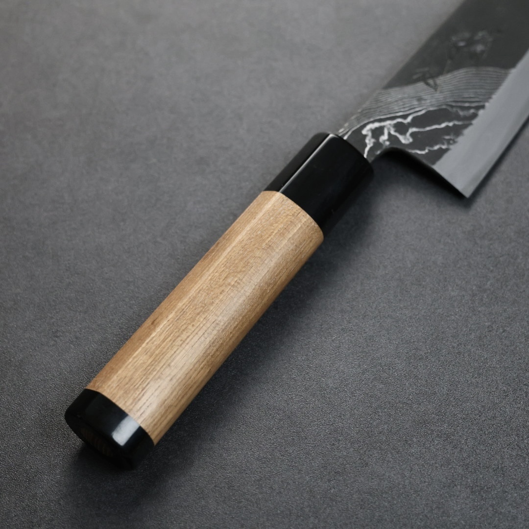 日野浦刃物司作牛刀210mm 白紙鋼流水飛紋