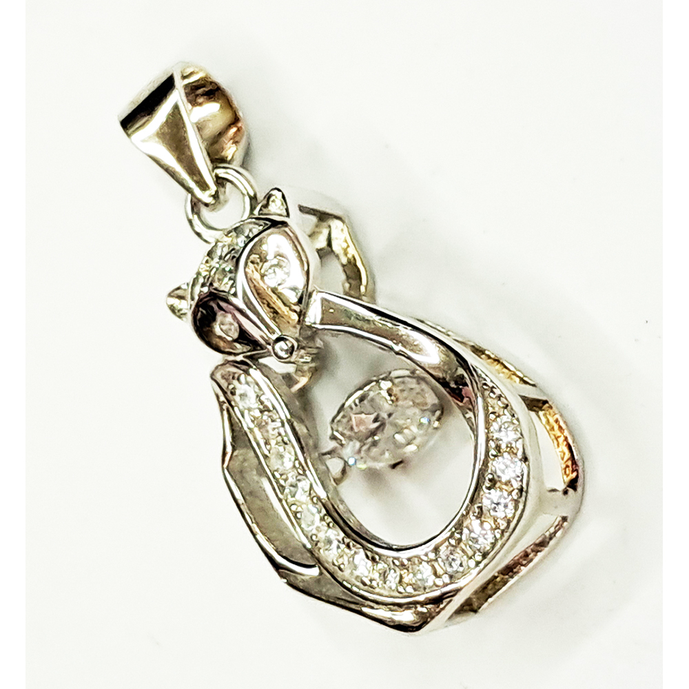 靈動狐狸鑲鋯石 s925纯银墜飾【十方】149198