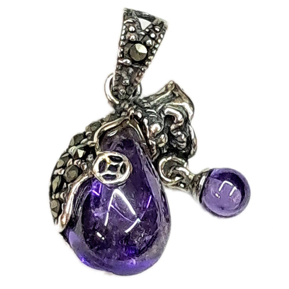 紫鋯石925純銀錢袋墜飾【十方】147655