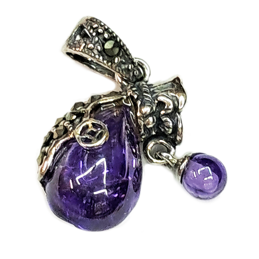 紫鋯石925純銀錢袋墜飾【十方】147655