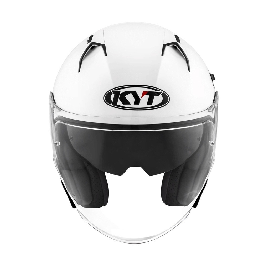 KYT NF-J 亮光白  素色 內墨片帽款 3/4帽款