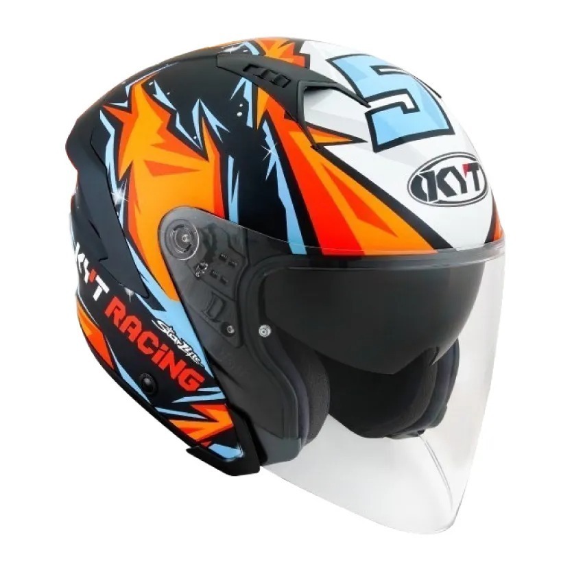 KYT NF-J #5橘 選手彩繪 消光 內墨片帽款 3/4帽款