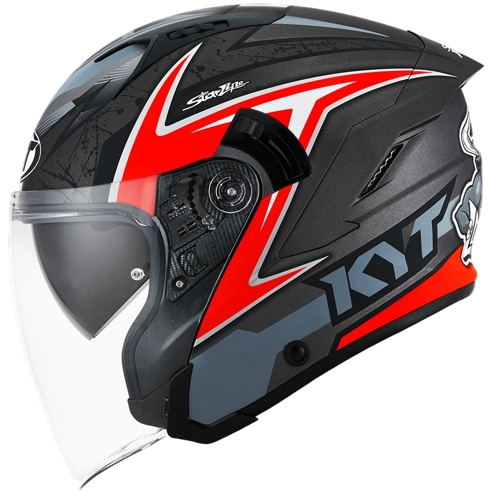 KYT NF-J #19紅 選手彩繪 消光 內墨片帽款 3/4帽款