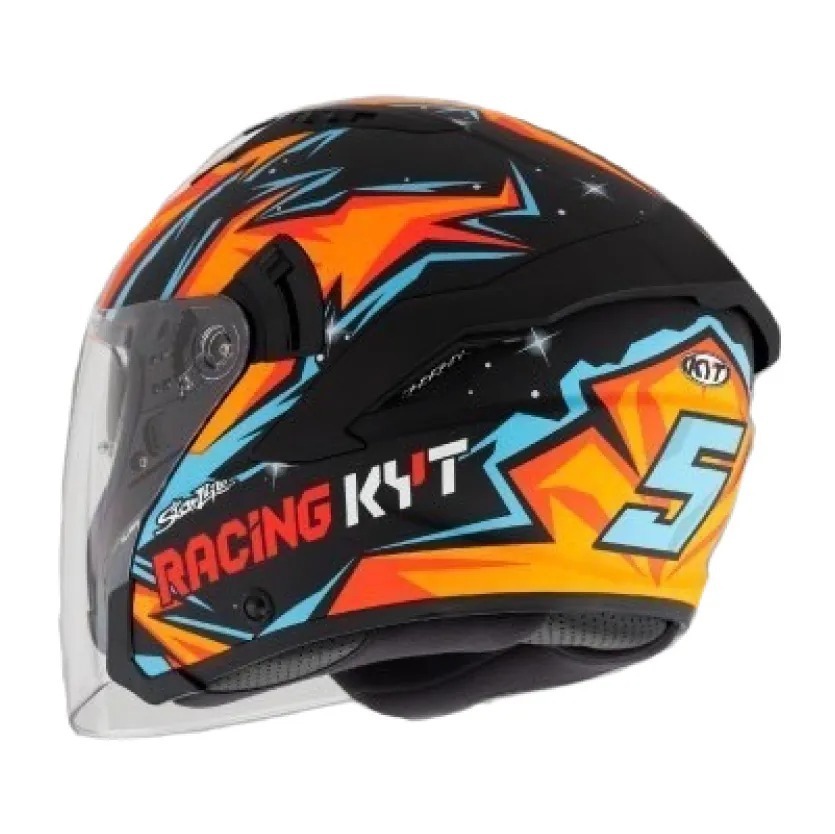 KYT NF-J #5橘 選手彩繪 消光 內墨片帽款 3/4帽款