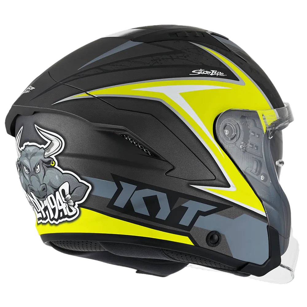 KYT NF-J #19黃 選手彩繪 消光 內墨片帽款 3/4帽款