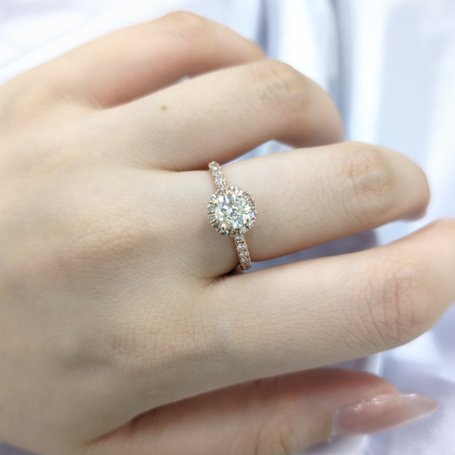 18K Rose Gold 0.85ct Diamond Ring