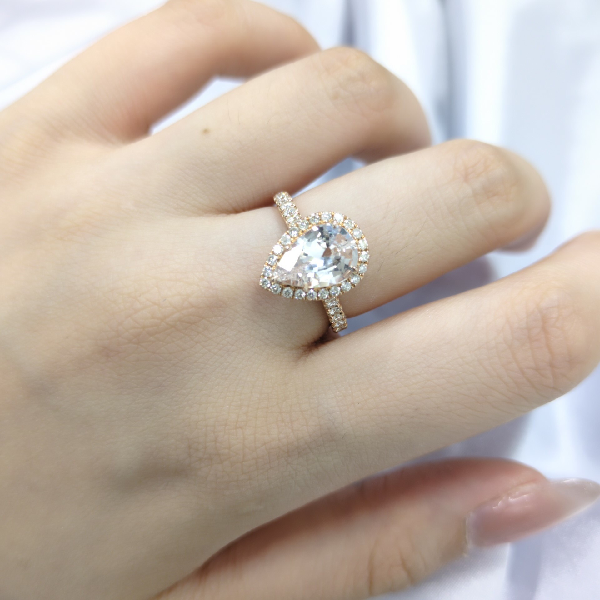 18K Rose Gold 2.24ct Sapphire and Diamond Ring