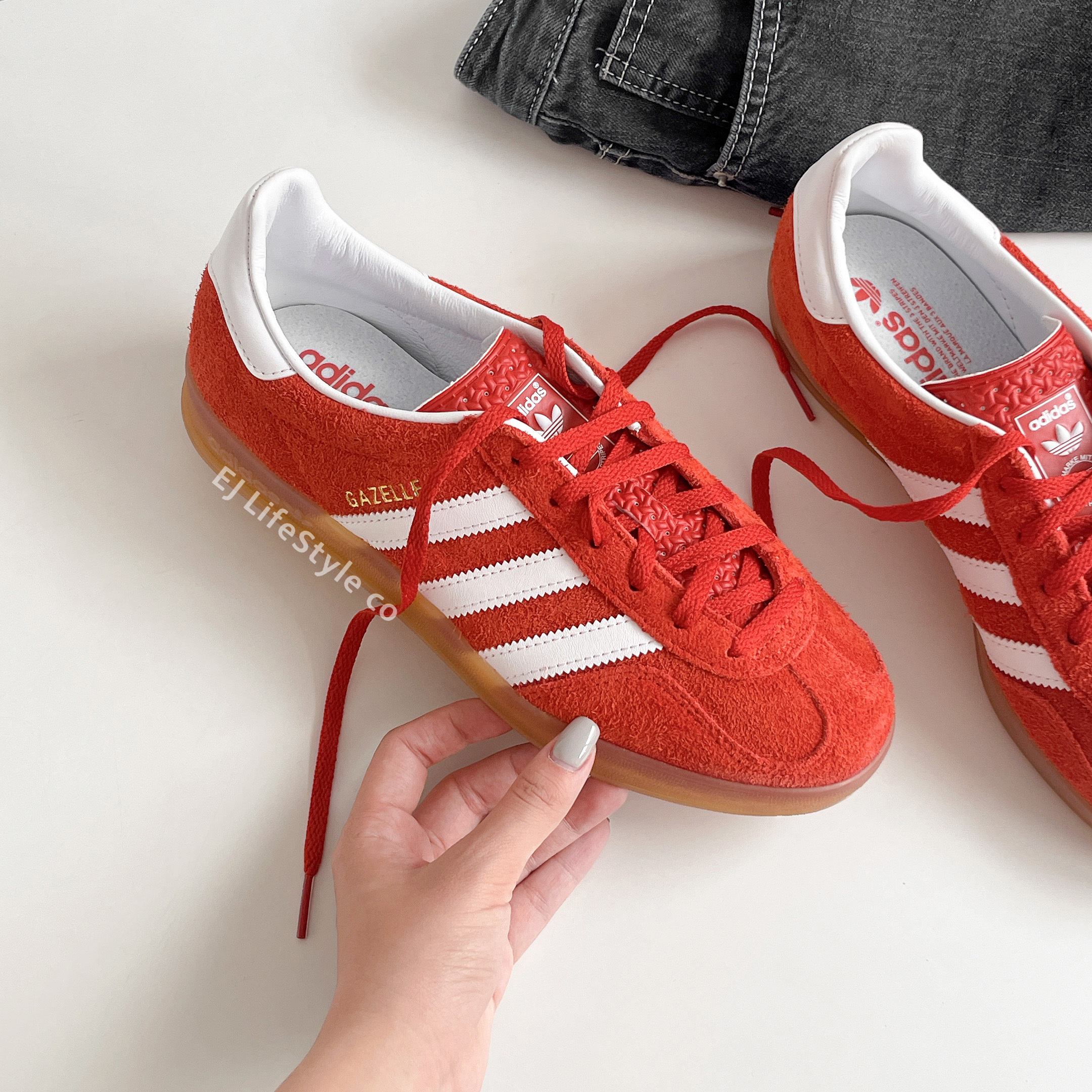ADIDAS GAZELLE INDOOR 橘紅 焦糖底 麂皮 女鞋 HQ8718 / 現貨