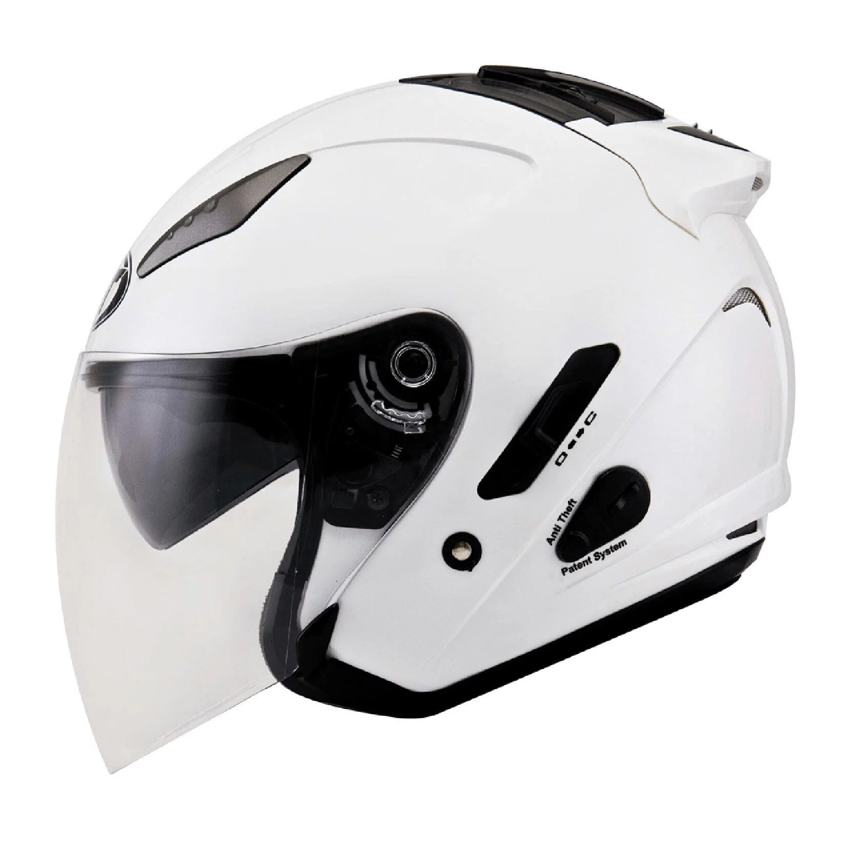 KYT DJ 亮光白  素色 內墨片帽款 3/4帽款