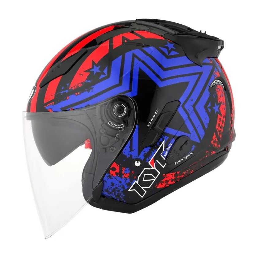 KYT DJ #S2黑 彩繪 亮光 內墨片帽款 3/4帽款