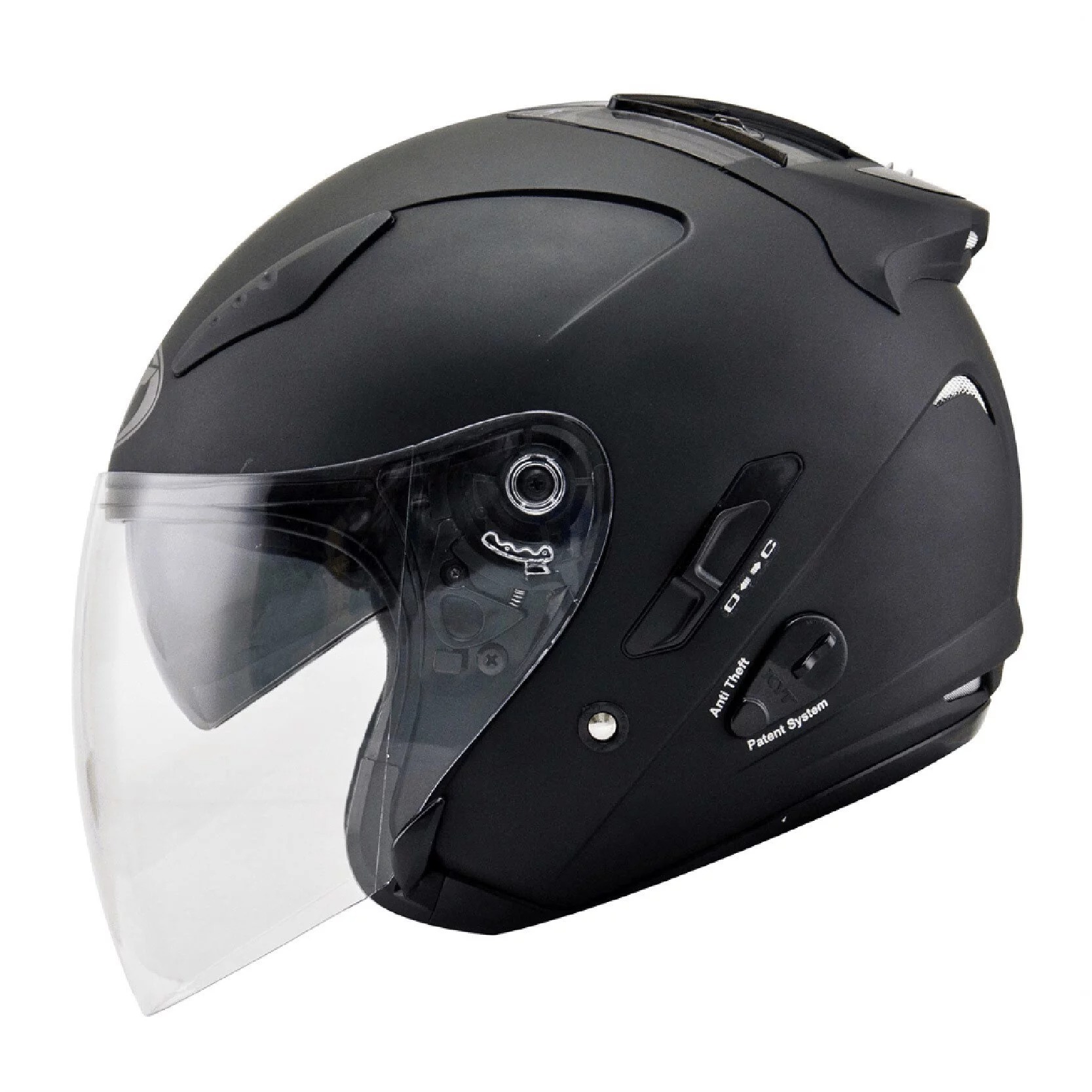 KYT DJ 消光黑  素色 內墨片帽款 3/4帽款