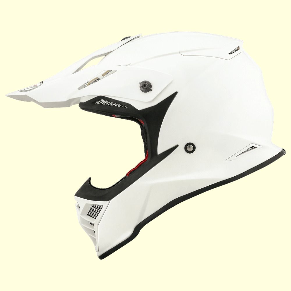 KYT SKYHAWK 亮光白 素色 全罩帽款 越野帽