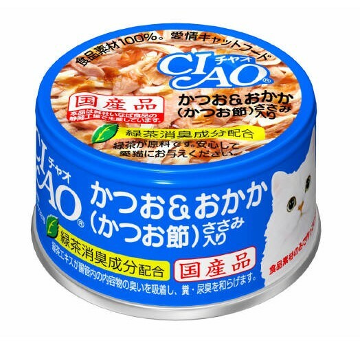[$216限時優惠] CIAO 罐頭 鰹魚+鰹魚節 85g,A-10 (原箱24罐)