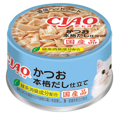 [$216限時優惠]CIAO 罐頭 鰹魚+鰹魚湯 85g A-89 (原箱24罐)