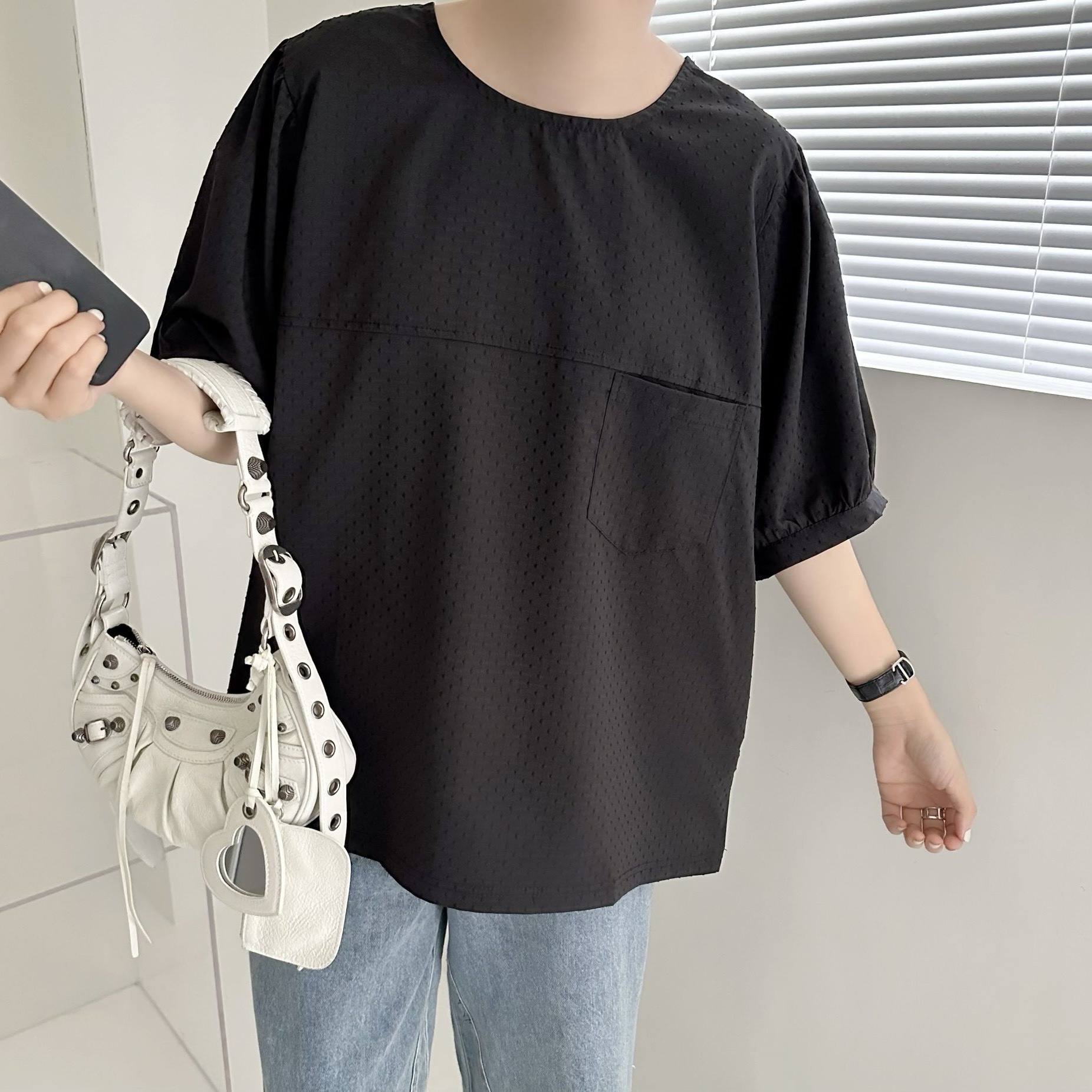 【BONNIE】8.19 胸小袋點點短袖TOP