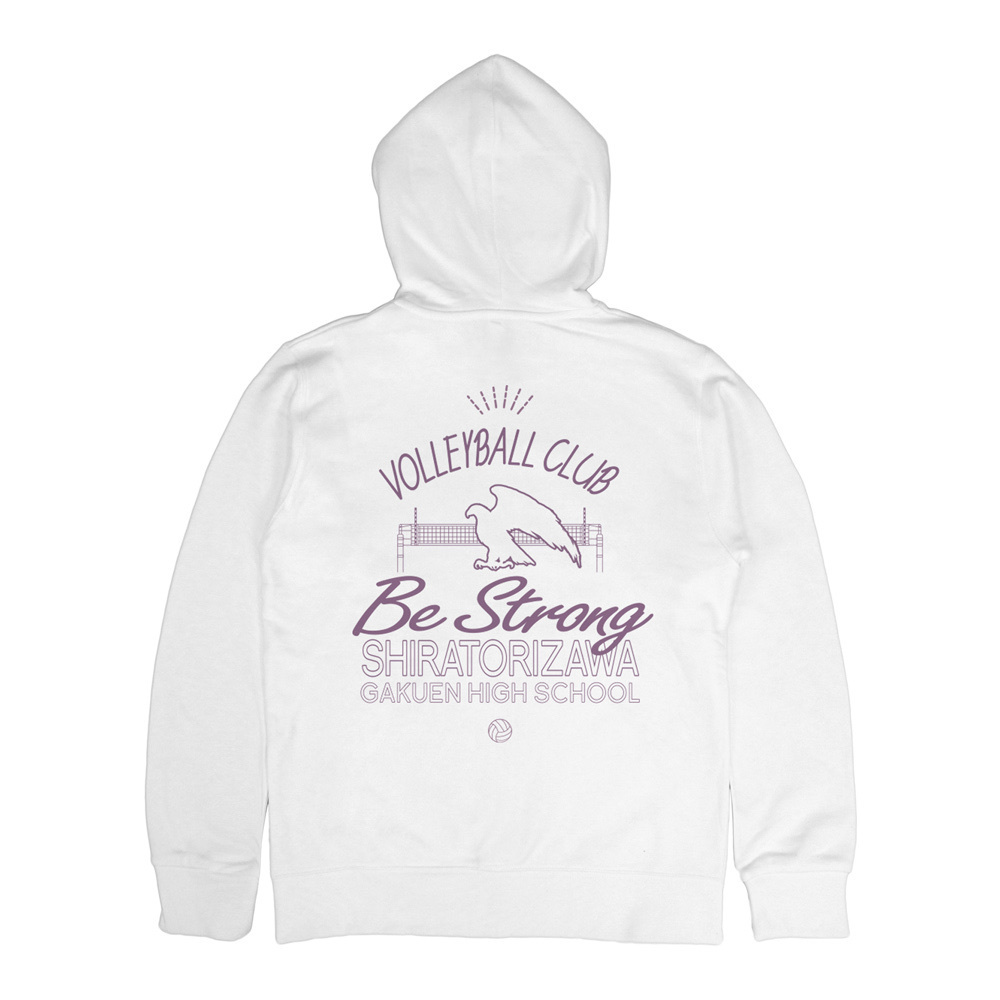 Cospa 0902 白鳥沢学園高校バレーボール部 ジップパーカー [ハイキュー!!] WHITE