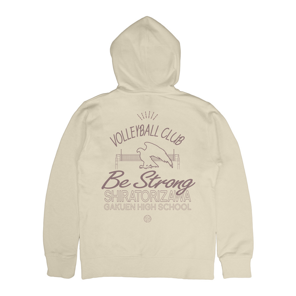 Cospa 0902 白鳥沢学園高校バレーボール部 ジップパーカー [ハイキュー!!] LIGHT BEIGE