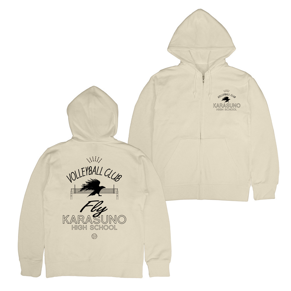 Cospa 0902 烏野高校排球部 ジップパーカー [ハイキュー!!] LIGHT BEIGE
