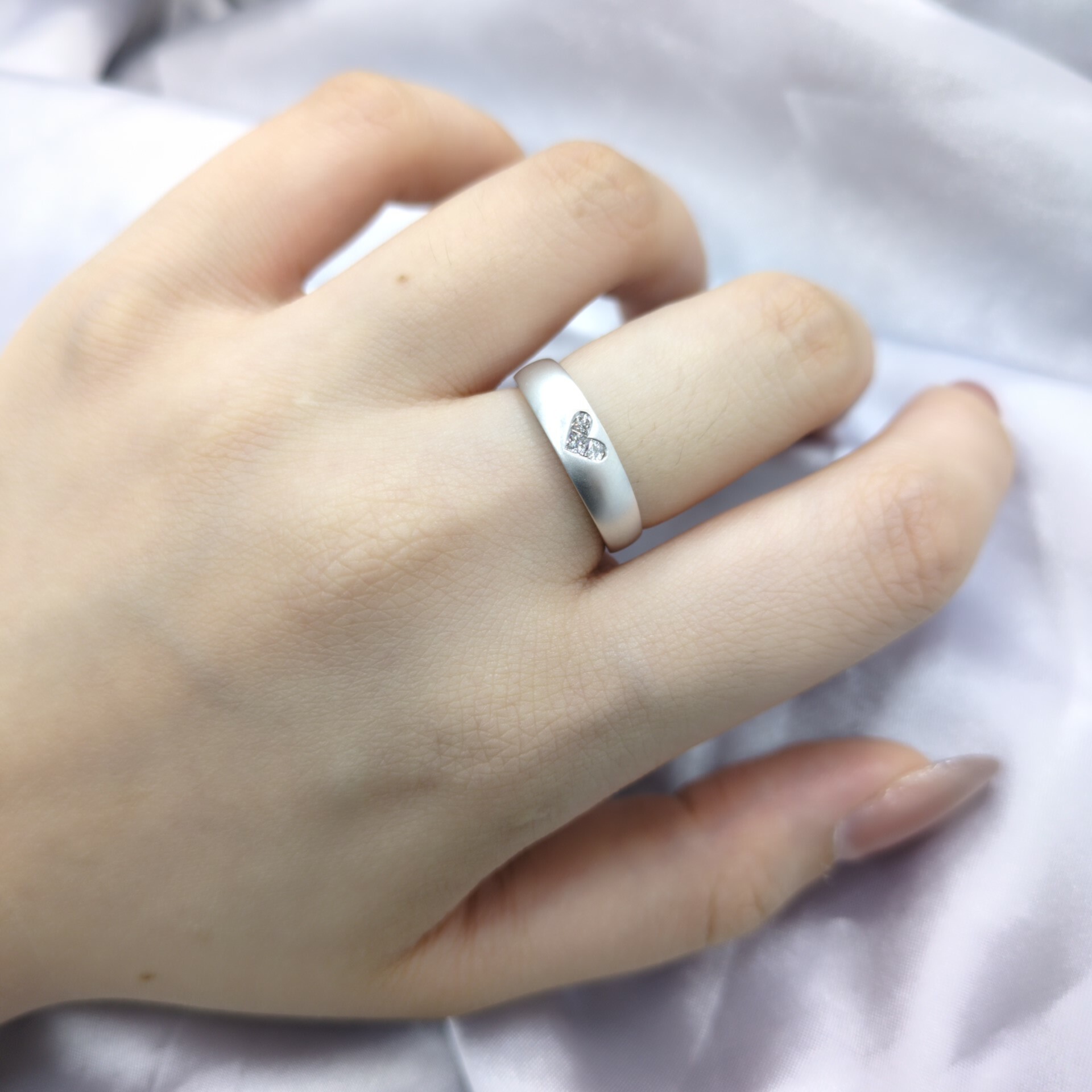 全新18K白金10份鑽石戒指