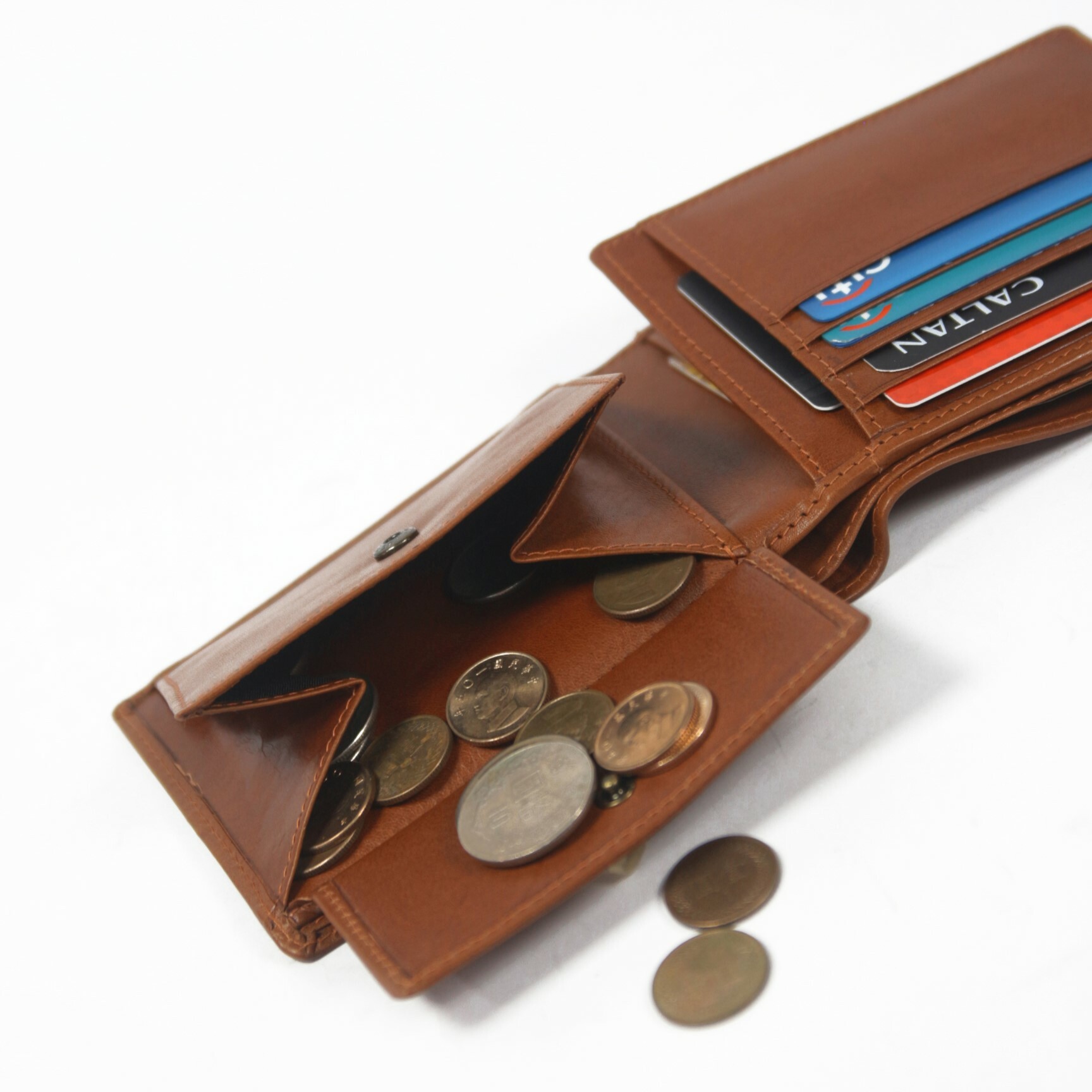 『新品上市』老爺有喜  帥氣皮革縫線短夾(071769cd)