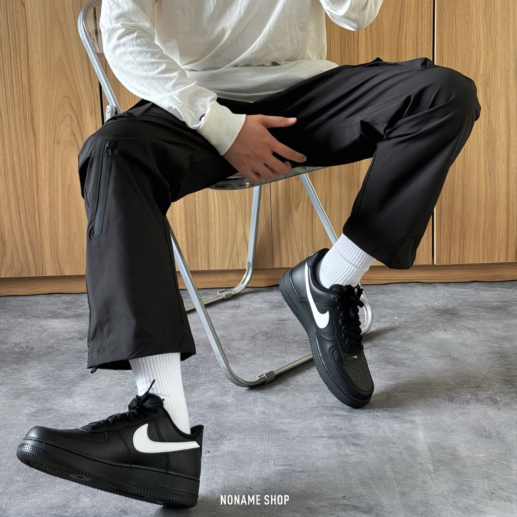 NIKE AIR FORCE 1 "BLACK/WHITE" 黑白 黑底白勾 小AMBUSH (男鞋)