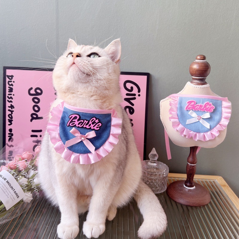 宠物围巾 辣妹牛仔围兜 （7kg内狗猫）带长25cm