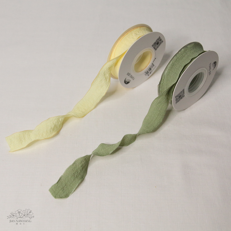 包裝 韓系多巴胺緞帶 皺邊 2色 2.5CMx15碼