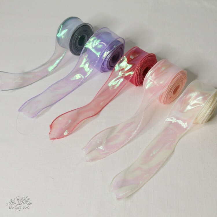 包裝 炫彩魚尾紗 無軸 5色  4CMx10Y