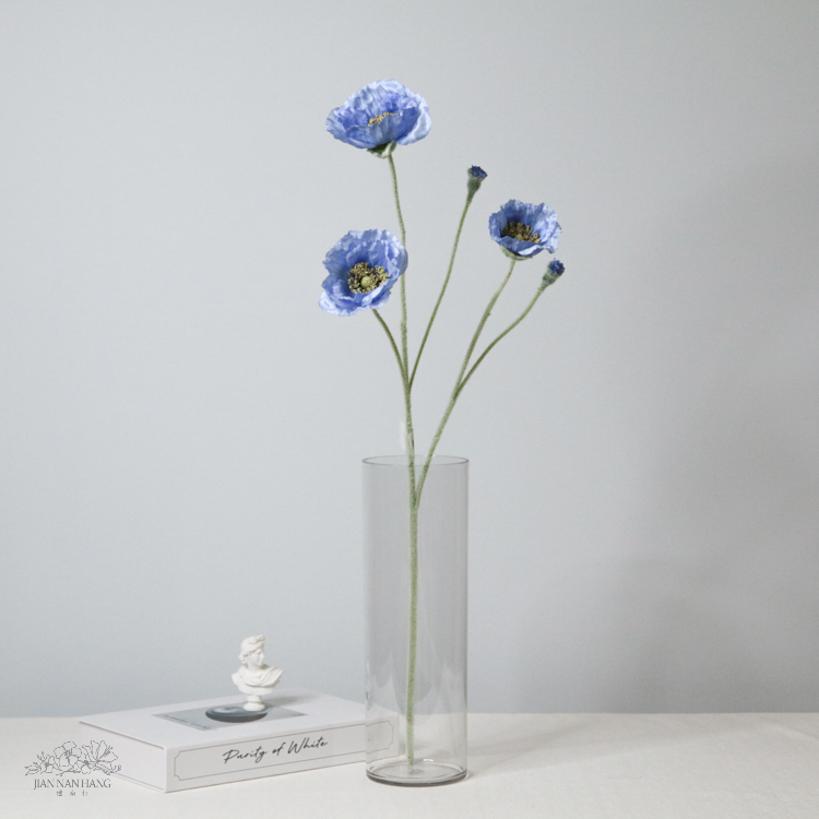 人造花 5頭罌粟花 4色