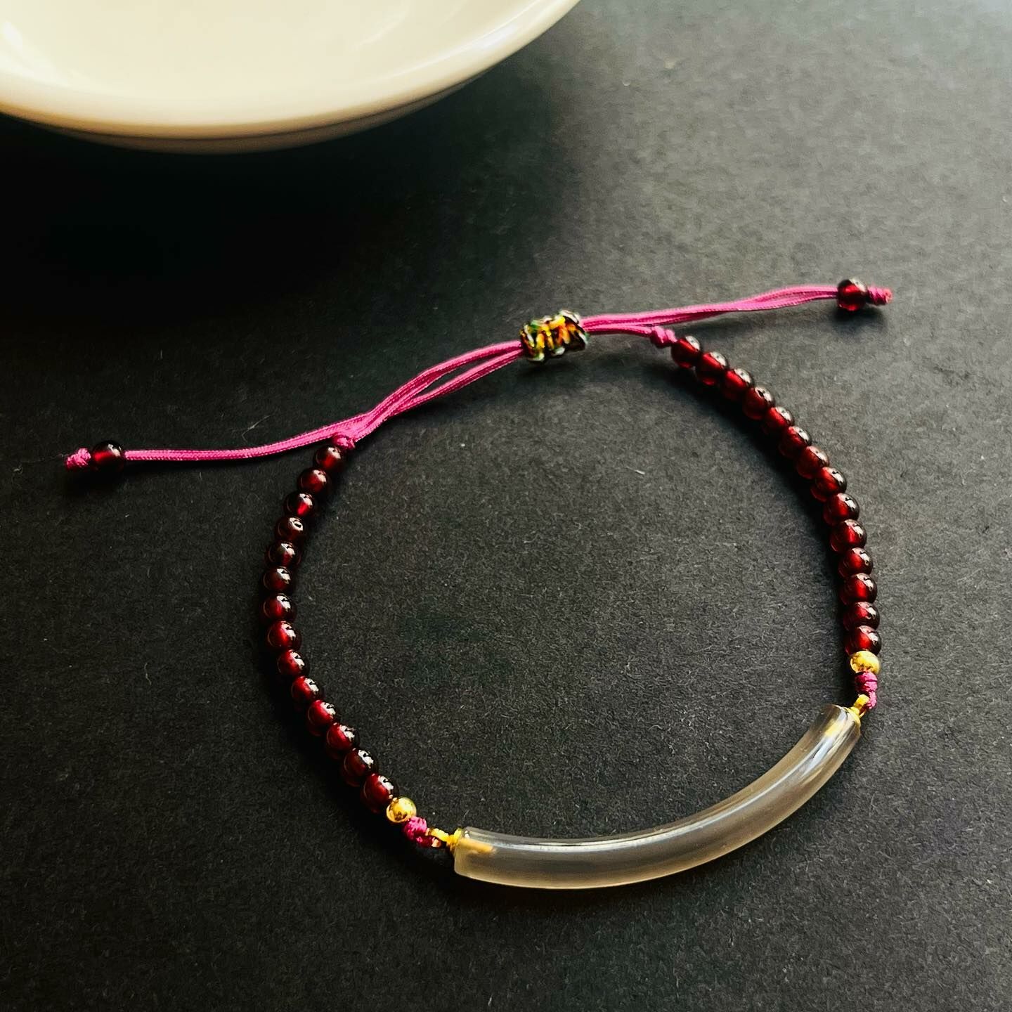 [原石] 石榴石+瑪瑙 水晶手環