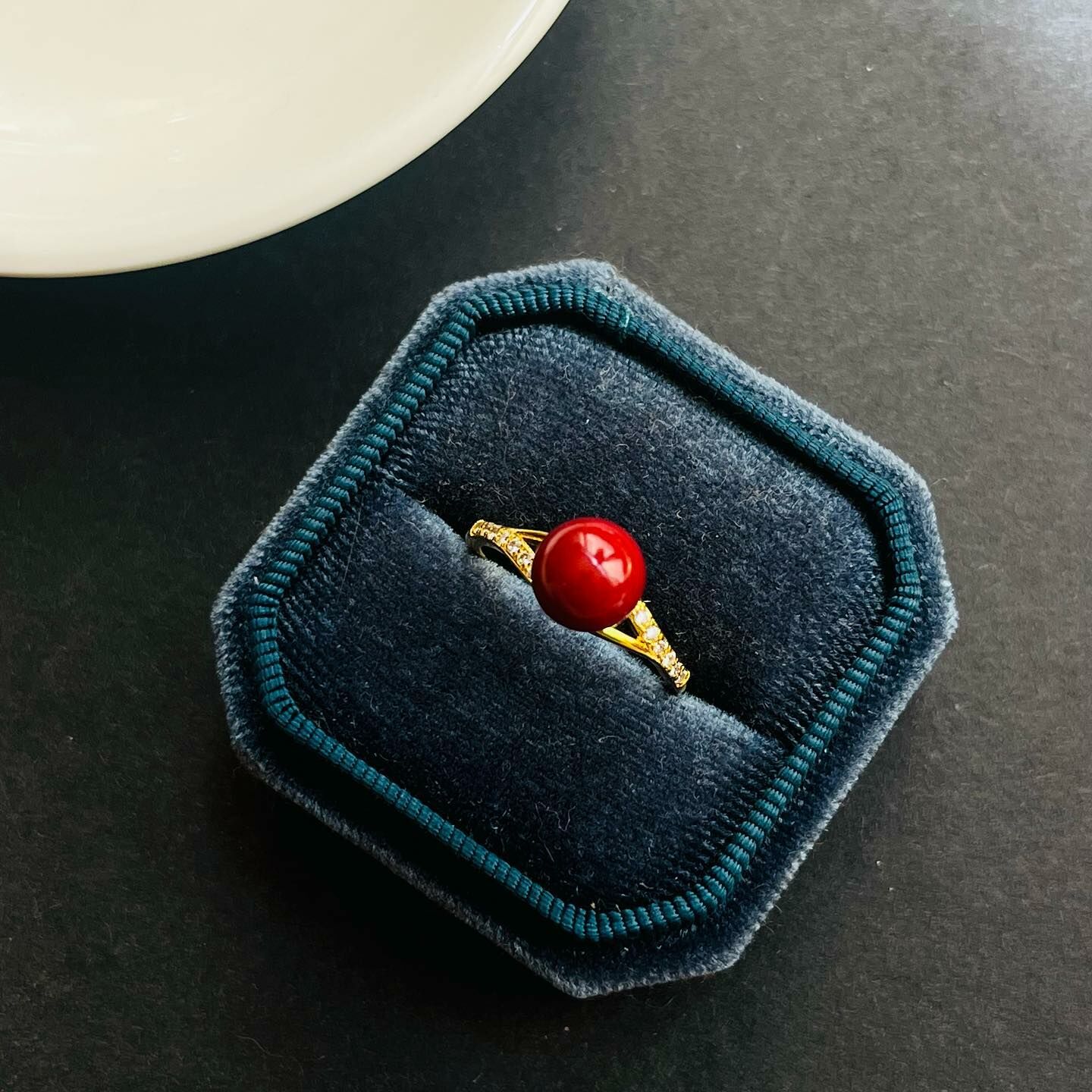 [原石] 硃砂 造型戒指