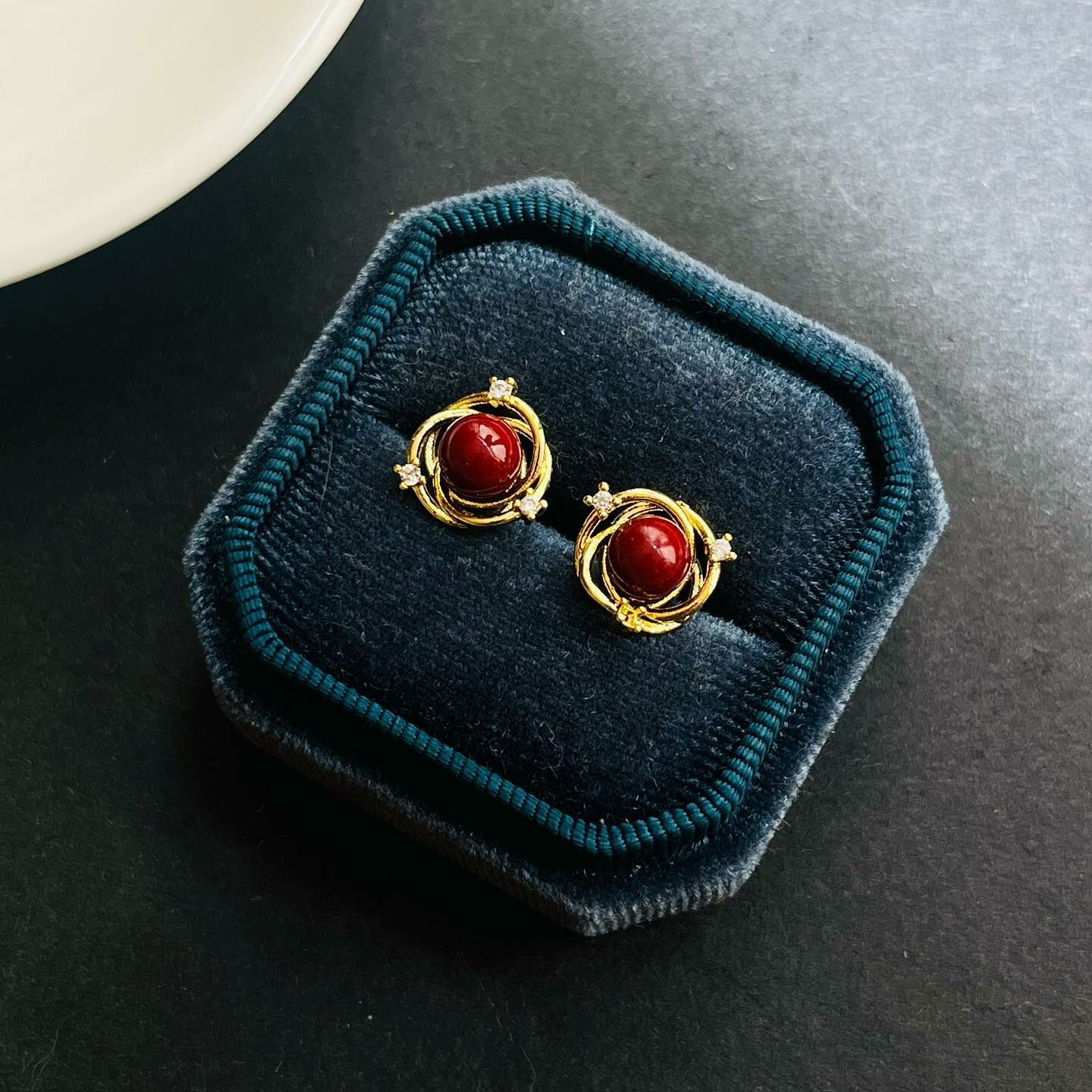 [原石] 硃砂 耳環 辟邪保平安