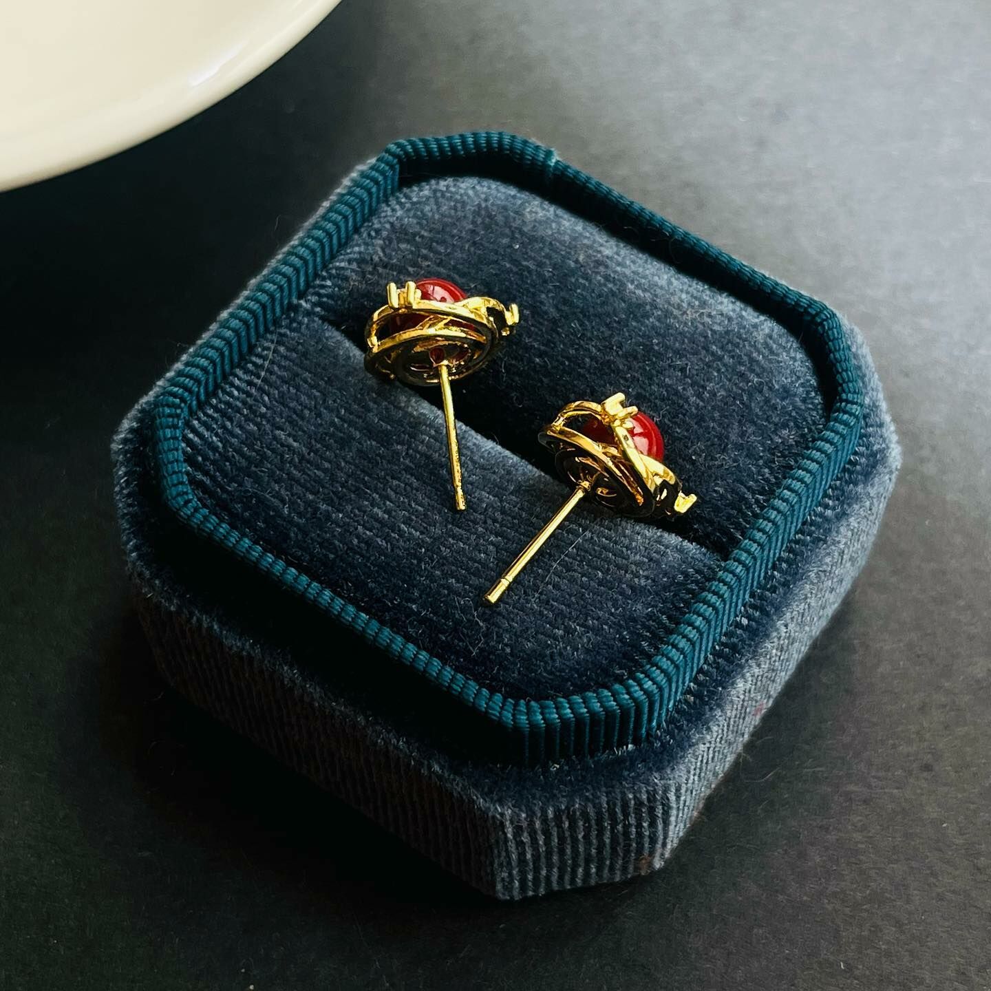 [原石] 硃砂 耳環 辟邪保平安