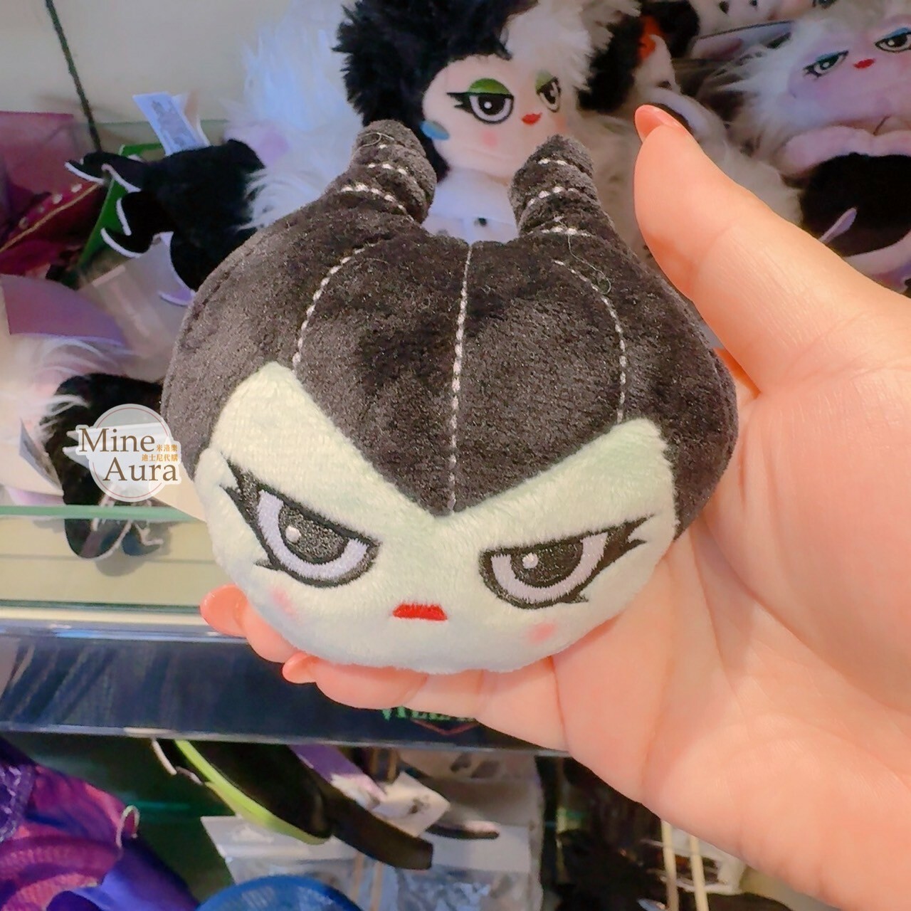 黑魔女 梅菲瑟 Maleficent 大頭 造型 絨毛 迷你公仔 娃娃 (搭配個人客製髮圈用) -香港迪士尼樂園