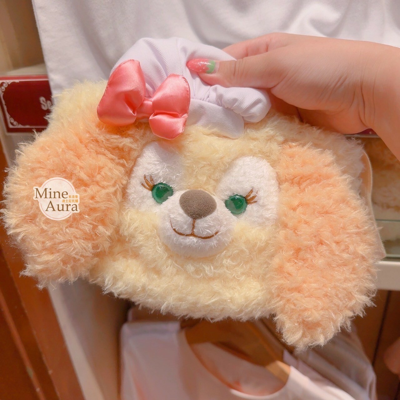 可琦安 餅乾 CookieAnn 大頭 絨毛造型 收納包 化妝包 -香港迪士尼樂園