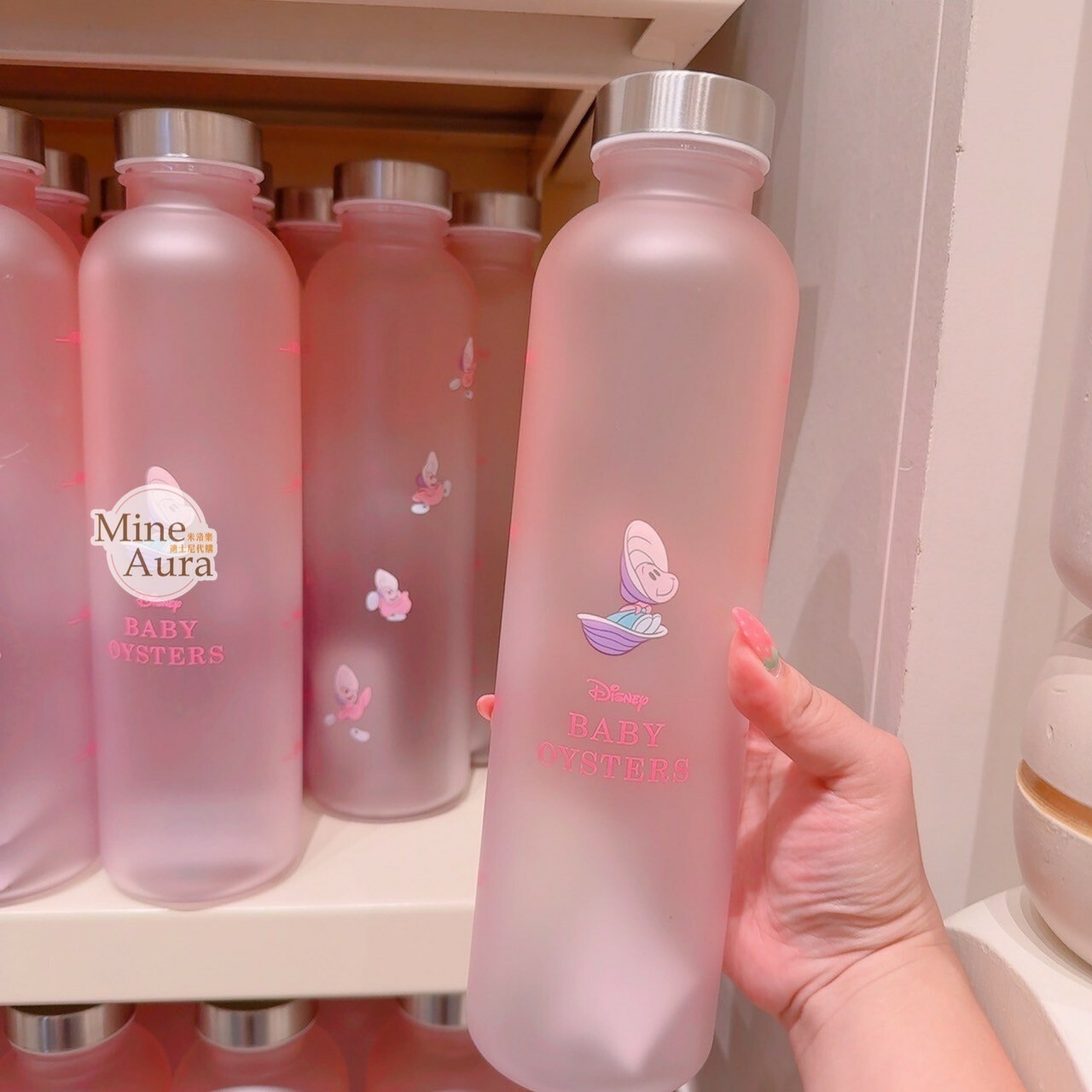 牡蠣寶寶 霧面粉色 圖案 隨身 水瓶 水壺 愛麗絲夢遊仙境 Alice in Wonderland -香港迪士尼樂園