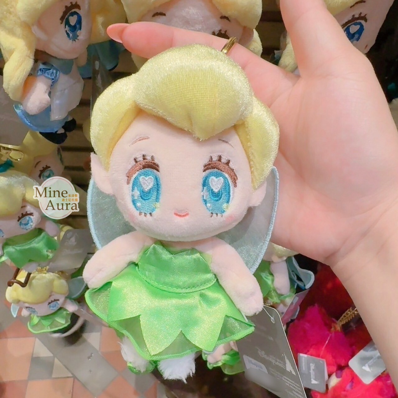 (現貨) Q萌公主系列 奇妙仙子 Tinker Bell 愛心眼睛 絨毛 吊飾 鑰匙圈 小飛俠 彼得潘 Peter Pan -香港迪士尼樂園