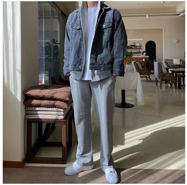 素色棉長褲 8059