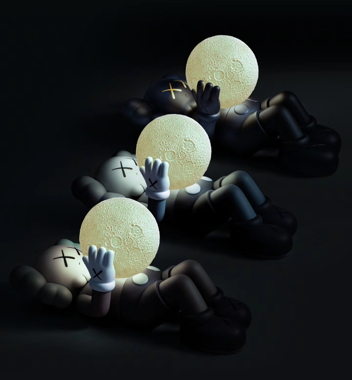 (Set Of 3) KAWS:HOLIDAY SHANGHAI - Figure (Black+Grey+Brown)