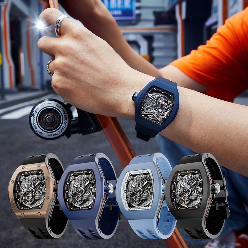 【Tsar Bomba 沙皇】 TB8218-03/TB8218-06 快拆突破系列 夜光指針 鏤空 全自動