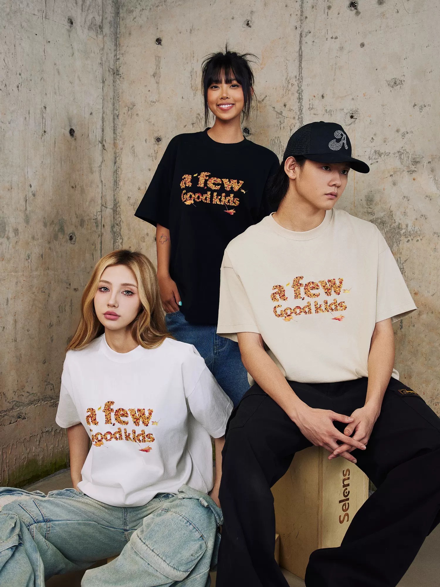 AFGK Maple Leaf Falling Print Short T A FEW GOOD KIDS