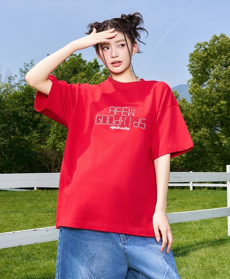 AFGK electronic screen embroidery LOGO short T A FEW GOOD KIDS