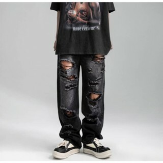 水洗破壞牛仔褲 美式 街頭 復古 寬鬆 美式 DDH8015