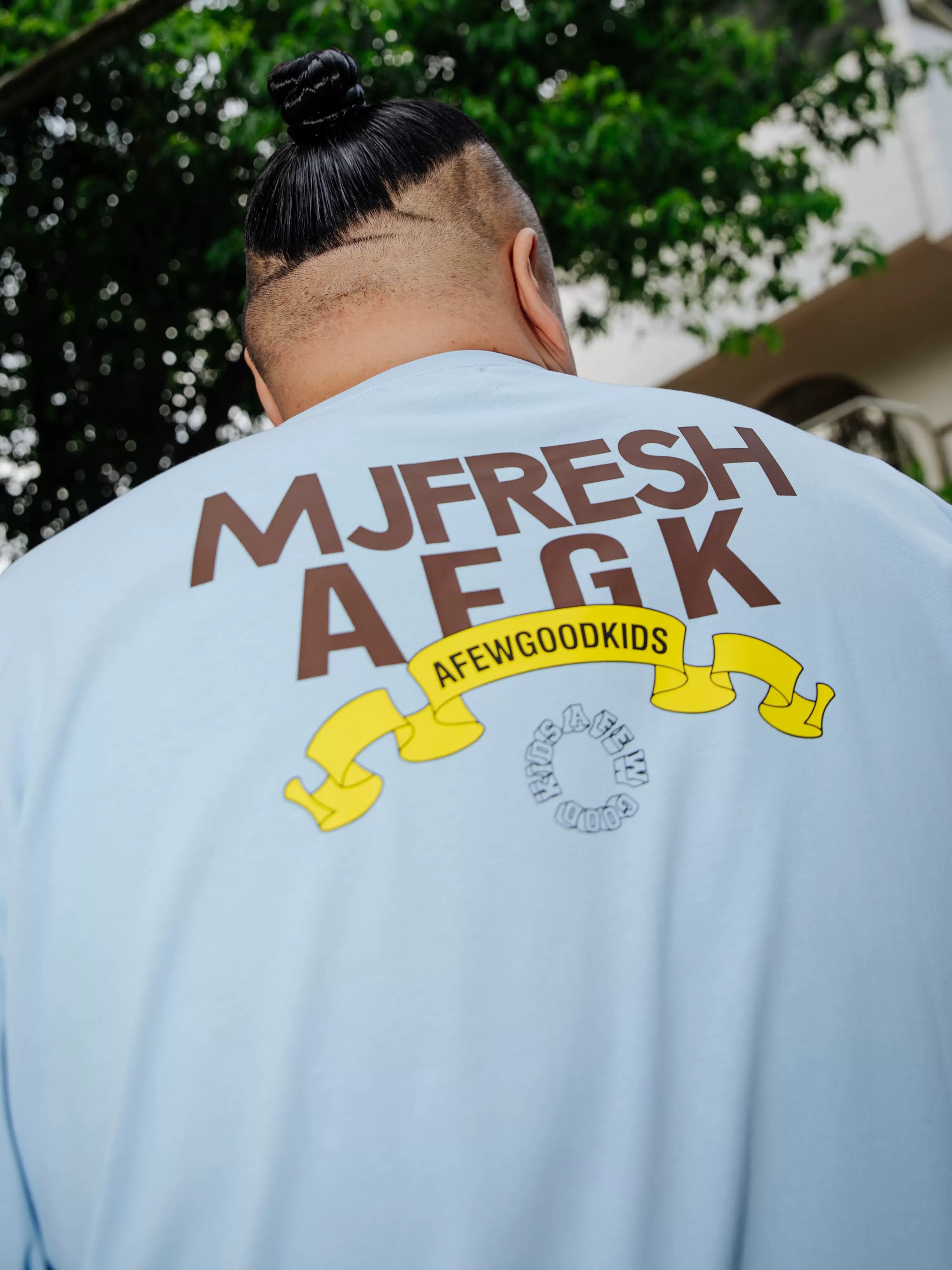 AFGK x MJFRESH Naughty Kids Joint American Ribbon Printed Logo Short Sleeves T A FEW GOOD KIDS